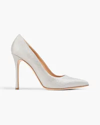 Sergio Rossi Argento Pumps aus Leder mit Glitter-Finish Metallic