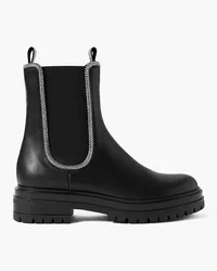 Gianvito Rossi Chester Chelsea Boots aus Leder mit Kristallen Schwarz