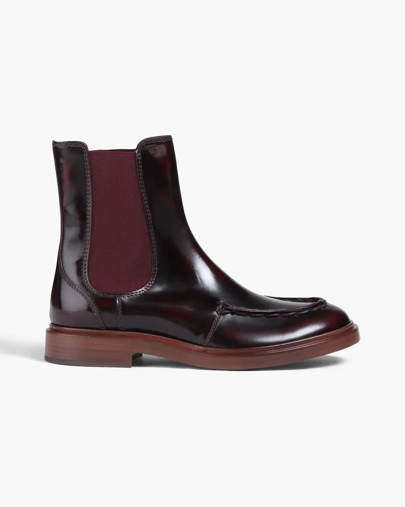 TOD'S Chelsea-Boots aus Glanzleder Braun