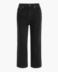 Ganni Hoch sitzende Cropped Jeans mit geradem Bein Schwarz