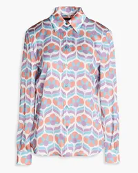 Moschino Hemd aus Seidensatin mit Print Lila