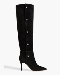 Gianvito Rossi Hazel embellished suede over-the-knee boots Schwarz