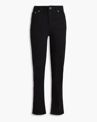 Ganni Hoch sitzende Jeans mit geradem Bein Schwarz