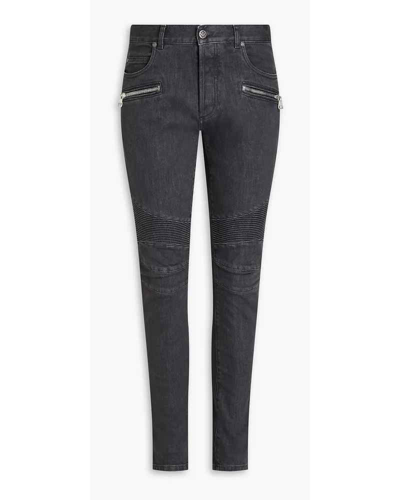 Balmain Jeans aus Denim mit Biesen Schwarz