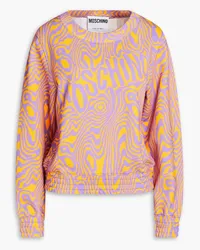 Moschino Sweatshirt aus Baumwollfrottee mit Print Lila