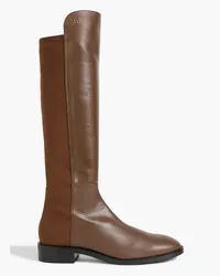 Stuart Weitzman Keelan kniehohe Stiefel aus Leder und Neopren Braun