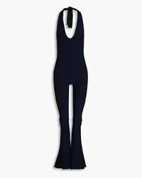 Jacquemus Baunhila Neckholder-Jumpsuit aus Stretch-Strick Blau