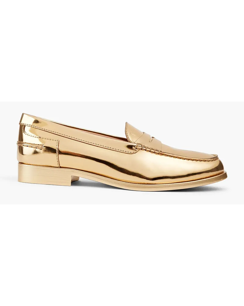 TOD'S Loafers aus verspiegeltem Leder Metallic