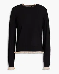 Autumn Cashmere Ruffled cashmere sweater Schwarz