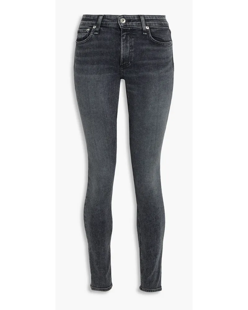 Rag & Bone Cate halbhohe Skinny Jeans inausgewaschener Optik Schwarz