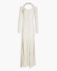 Jacquemus Lagoa Neckholder-Maxikleid aus Strick mit Cut-outs Grau