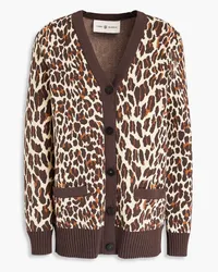 Tory Burch Cardigan aus Jacquard-Strick mit Leopardenprint Animal-print