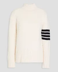 Thom Browne Gestreifter Rollkragenpullover aus einer Wollmischung Weiß