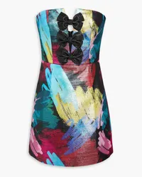 Rebecca Vallance Saint-Antoine bow-detailed metallic printed crepe mini dress Bunt