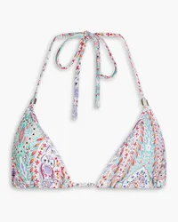 Melissa Odabash Malta Artemis Triangel-Bikini-Oberteil mit Paisley-Print Blau