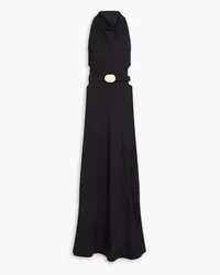 NICHOLAS Ellianna belted cutout crepe gown Schwarz