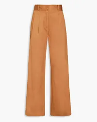 Derek Lam Twill-Hose mit weitem Bein aus Stretch-Baumwolle Braun