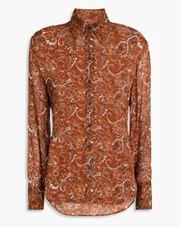 Rag & Bone Antonia Hemd aus Georgette mit Paisley-Print Braun