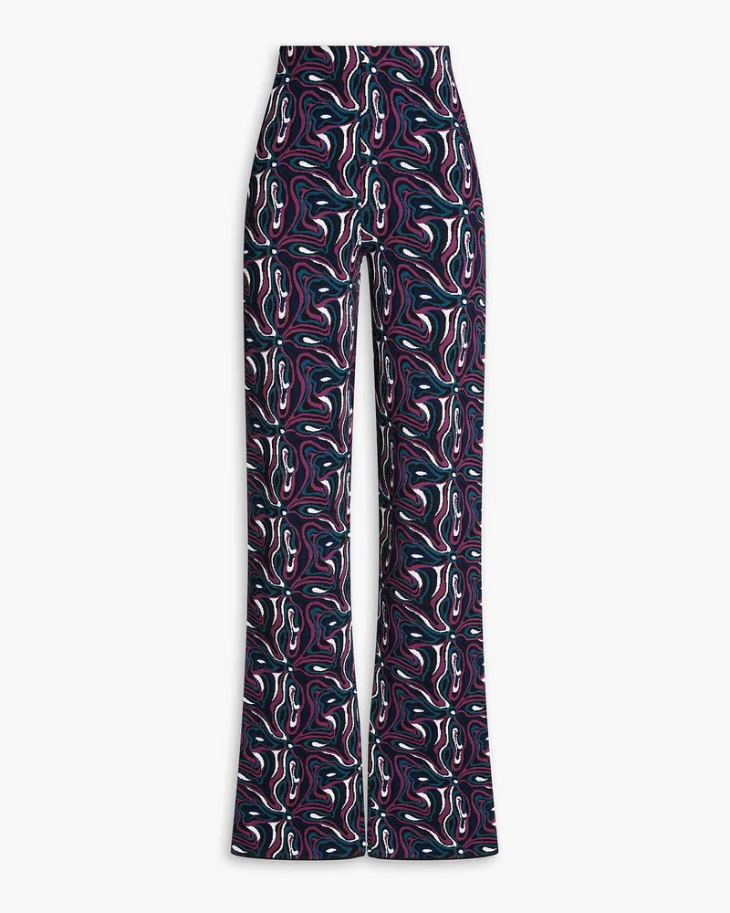 Emilio Pucci Bootcut-Hose aus Jacquard-Strick Lila