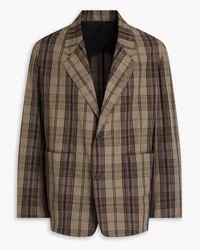 Studio Nicholson Blazer aus Taft mit Karomuster Neutral