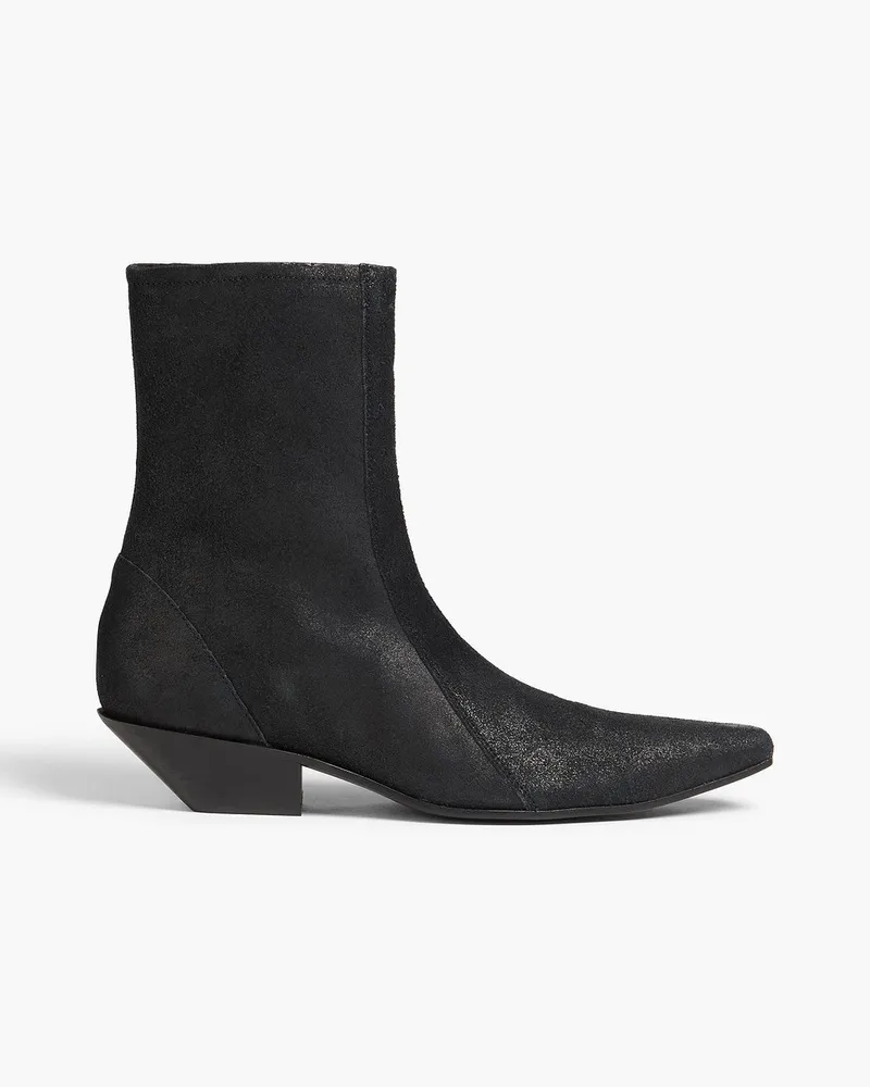 Acne Studios Ankle Boots aus Veloursleder Schwarz