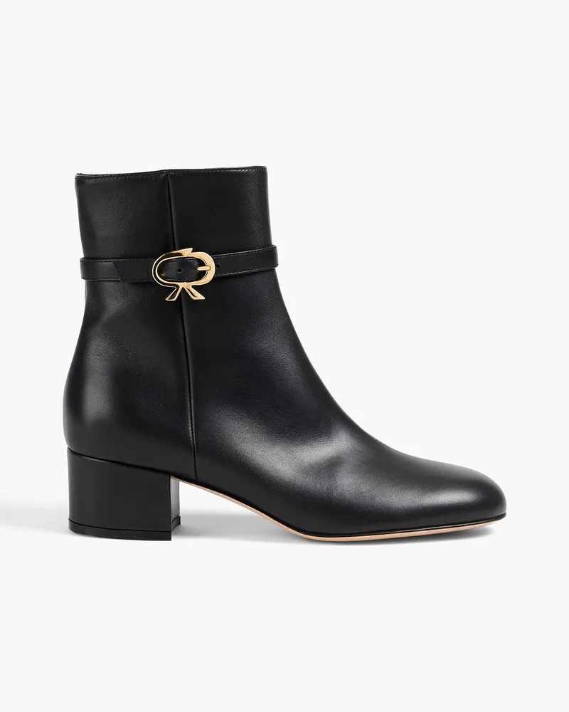 Gianvito Rossi Ankle Boots aus Leder mit Schnalle Schwarz