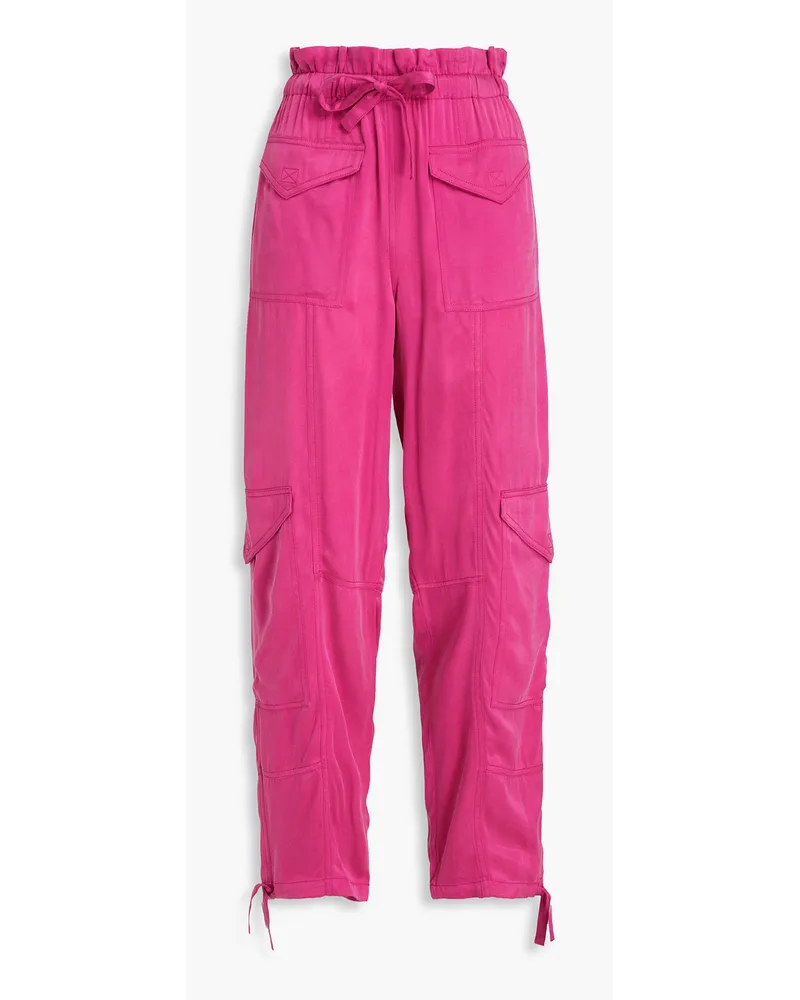 Ganni Cargohose aus einer Cupromischung Pink