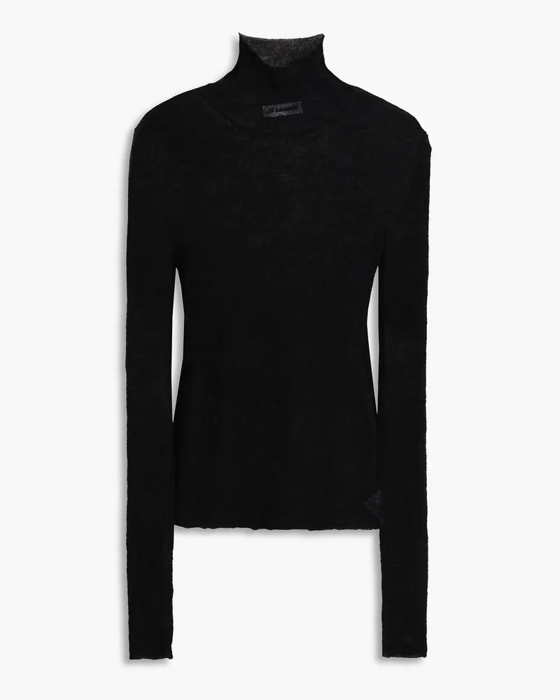 Jil Sander Rollkragenpullover aus Wolle Schwarz