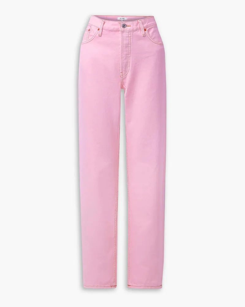 RE/DONE Loose Long Slouchy tief sitzende Jeans mit geradem Bein Pink