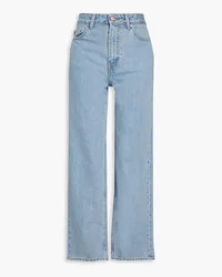 Ganni Hoch sitzende Jeans mit geradem Bein Blau