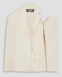 Jacquemus Galliga Blazer aus einer Leinenmischung mit Cut-out Weiß