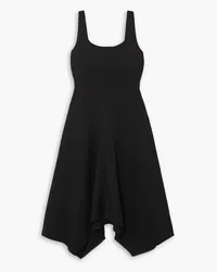 Proenza Schouler Barre Bustier asymmetrisches Midikleid aus Krepon Schwarz