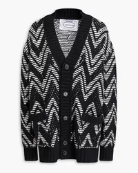 Missoni Oversized-Cardigan aus Jacquard-Strick aus Wolle Schwarz