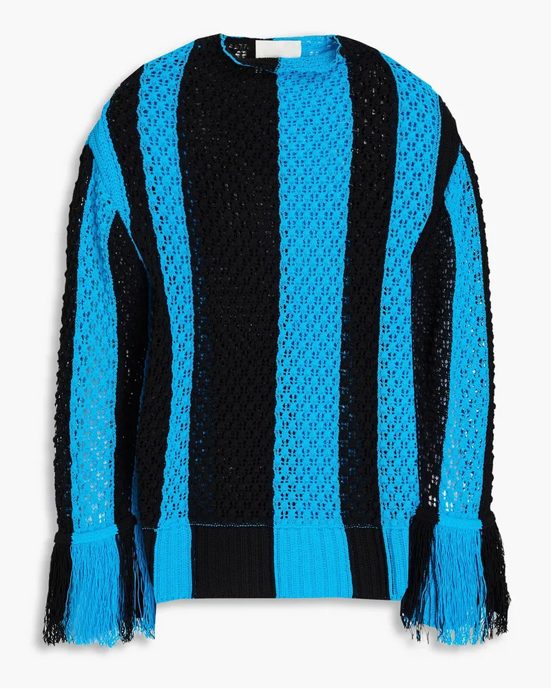 3.1 phillip lim Gestreifter Pullover aus einer Baumwollmischung inPointelle-Strick/S Blau