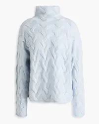 NAADAM Rollkragenpullover aus einer Woll-Kaschmirmischung mit Zopfstrickmuster Blau