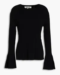 Diane von Furstenberg Talley Rippstrickpullover Schwarz