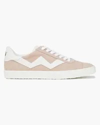 Stuart Weitzman Daryl zweifarbige Sneakers aus Veloursleder mit Lederbesatz Neutral