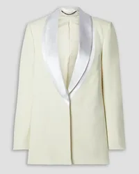 Stella McCartney Blazer aus Twill mit Satinbesatz Weiß