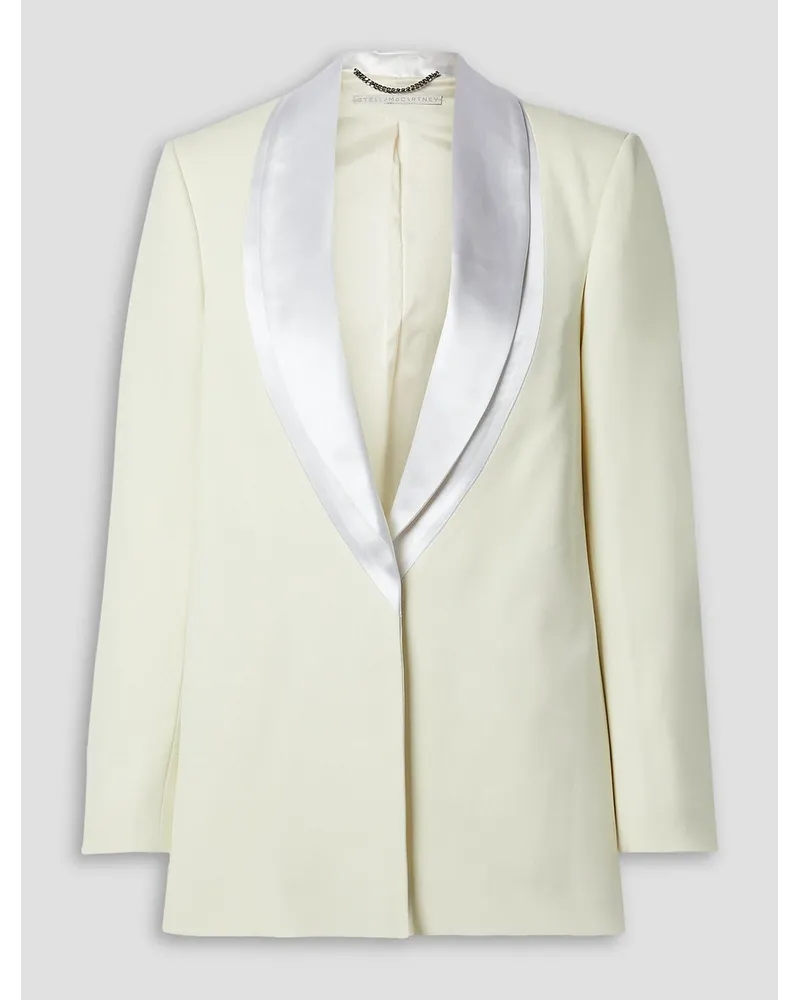 Stella McCartney Blazer aus Twill mit Satinbesatz Weiß