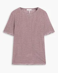 Rag & Bone Michal gestreiftes T-Shirt aus Jersey mit Flammgarneffekt Burgunderrot