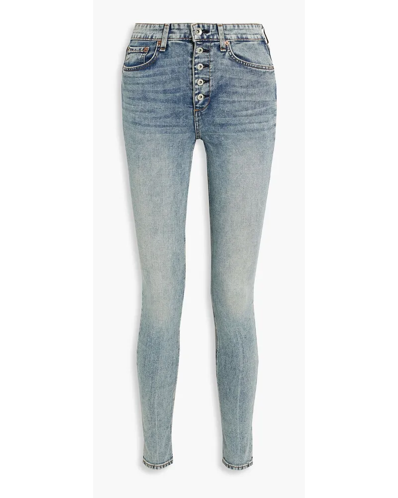 Rag & Bone Nina hoch sitzende Skinny Jeans inausgewaschener Optik Blau