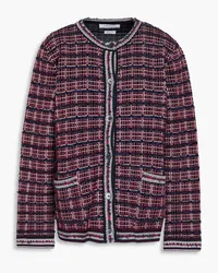 Thom Browne Karierter Cardigan aus Jacquard-Strick aus einer Baumwollmischung Blau