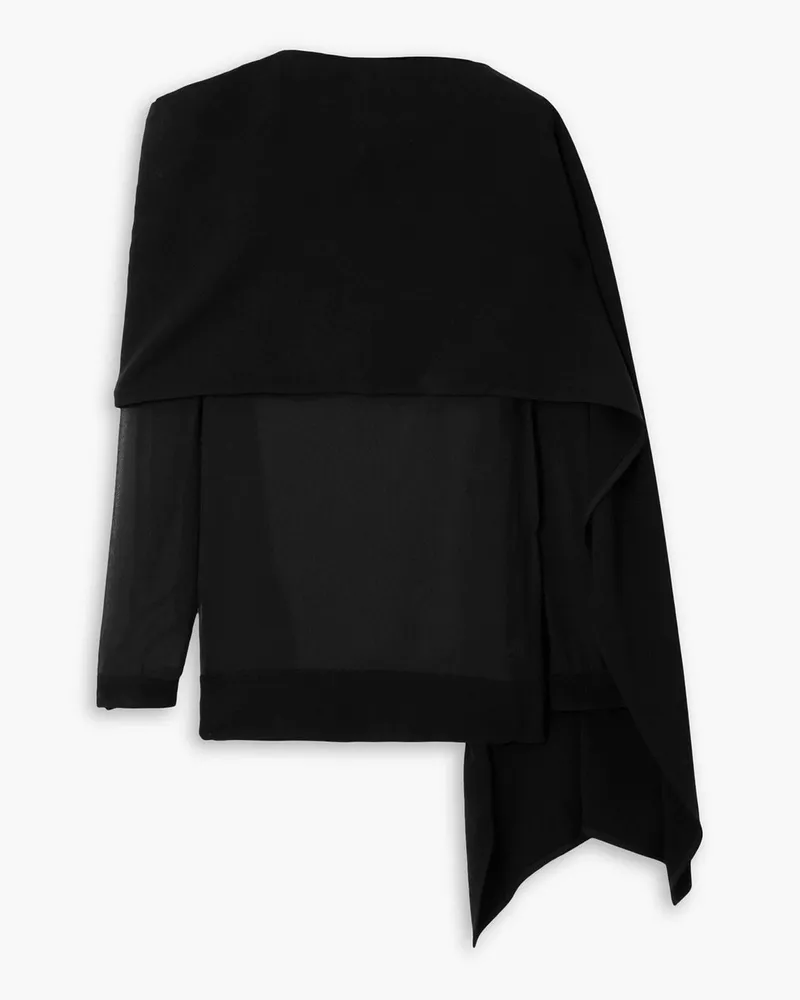 Proenza Schouler Bluse aus Chiffon mit Cape-Effekt Schwarz