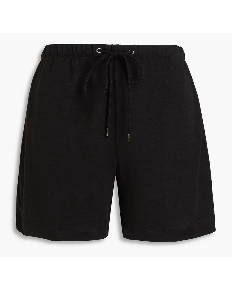 James Perse Shorts aus Jersey aus einer Leinenmischung Schwarz