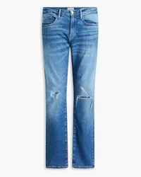 Frame Denim Jeans mit schmalem Bein aus Denim inDistressed-Optik Blau