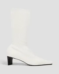 Jil Sander Sock Boots aus Rippstrick Weiß