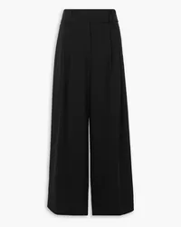 Proenza Schouler Hose mit weitem Bein aus Crêpe mit Falten Schwarz