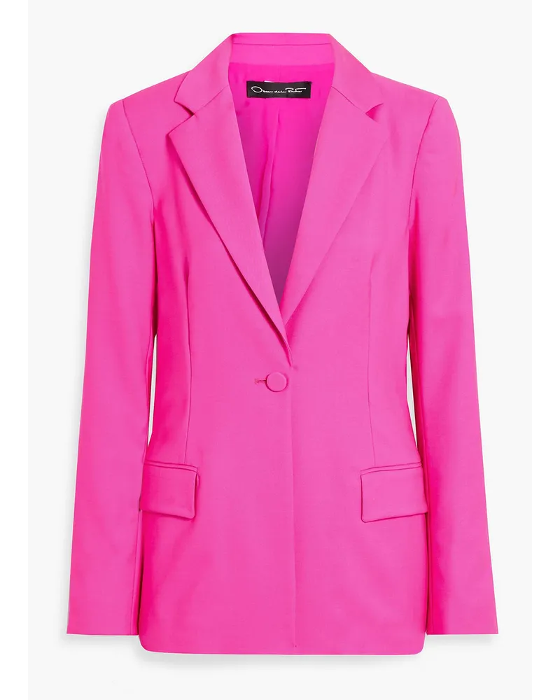 Oscar de la Renta Neonfarbener Blazer aus einer Woll-Mohairmischung Pink