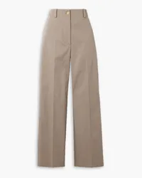 Patou Hose mit weitem Bein aus Baumwoll-Twill Neutral