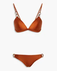 Zimmermann Triangel-Bikini mit Ringdetails Braun